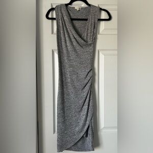 Aritzia Wilfred Gray Draped Midi Dress